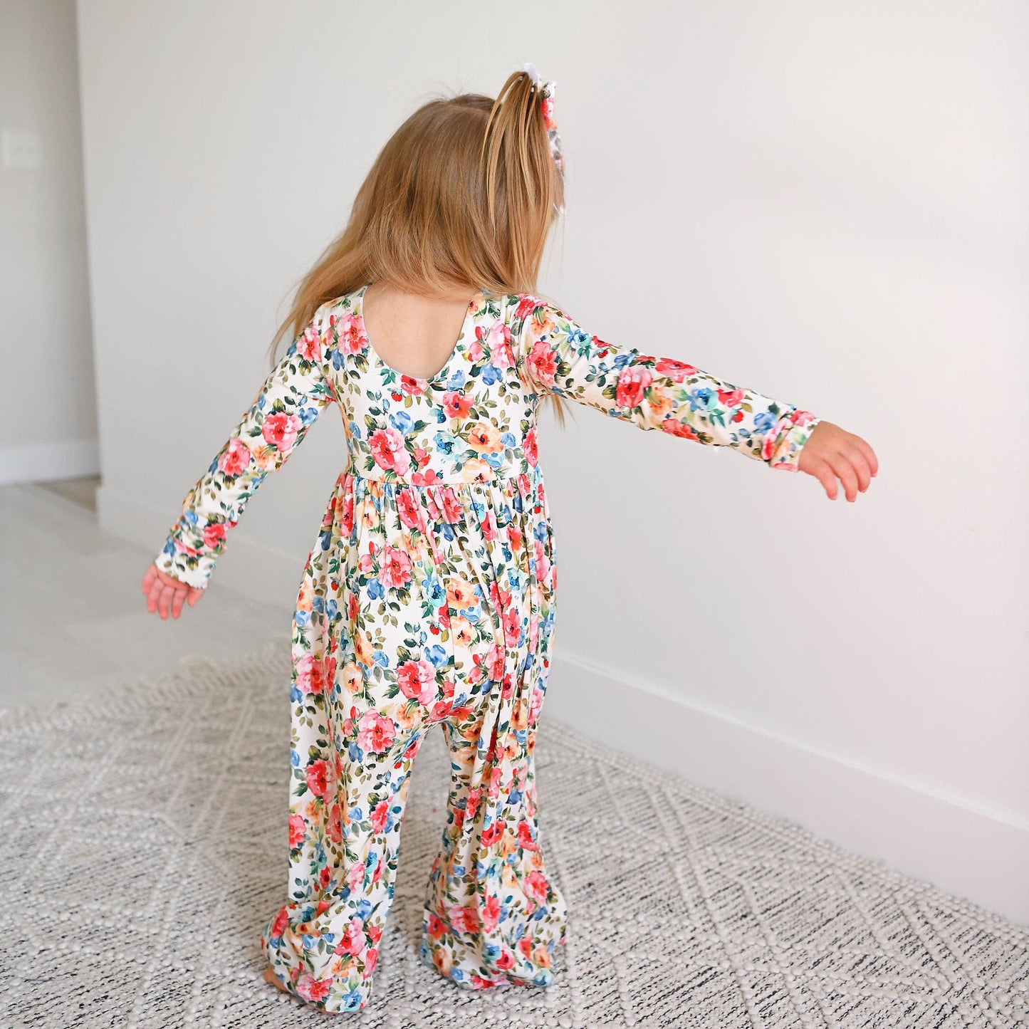 Kids floral wide leg romper