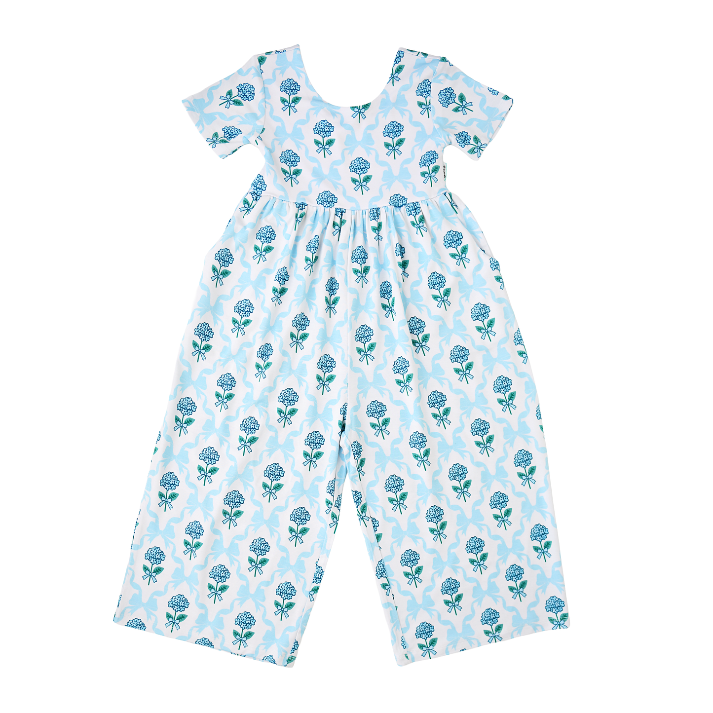 Kids Wide Leg Romper Bamboo Floral