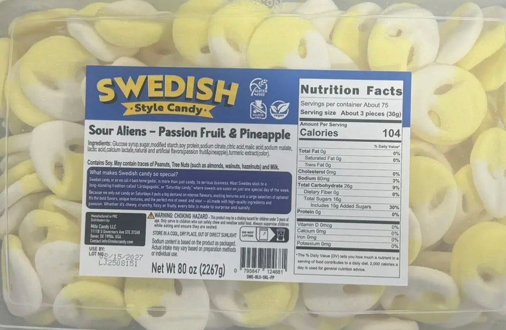 Sour Pineapple Passion Fruit Gummy Candy (5 lb Bulk Tub)
