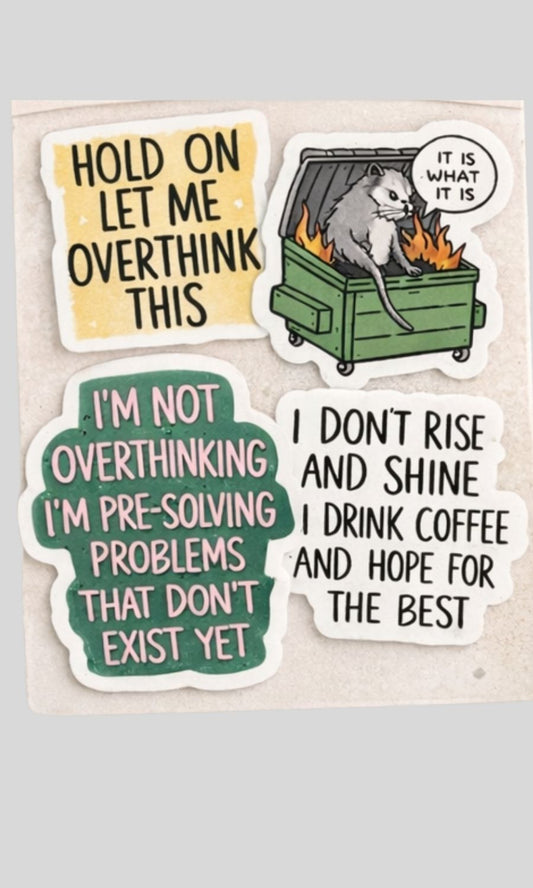 Overthinker Sticker Pack (Set of 4)