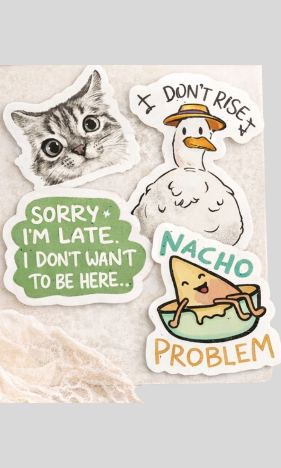 Cute & Quirky Sticker Pack – Set of 4